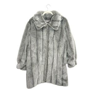 NEW Dennis Basso faux fur coat in heather grey